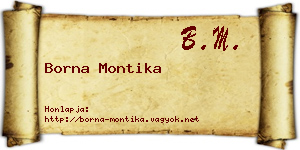 Borna Montika névjegykártya